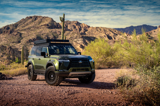 Overland Lexus GX 550 Overtrail+ parked in a desert