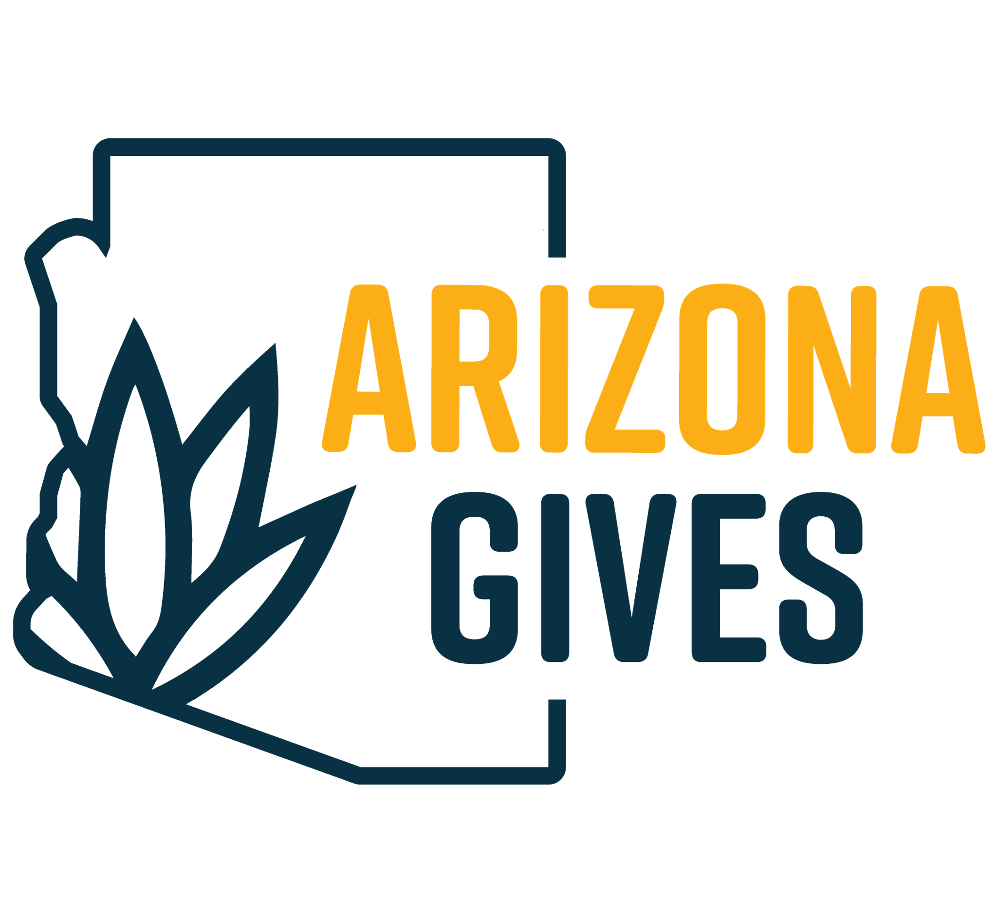 Logo of 'Arizona Gives' with a stylized outline of the state of Arizona.