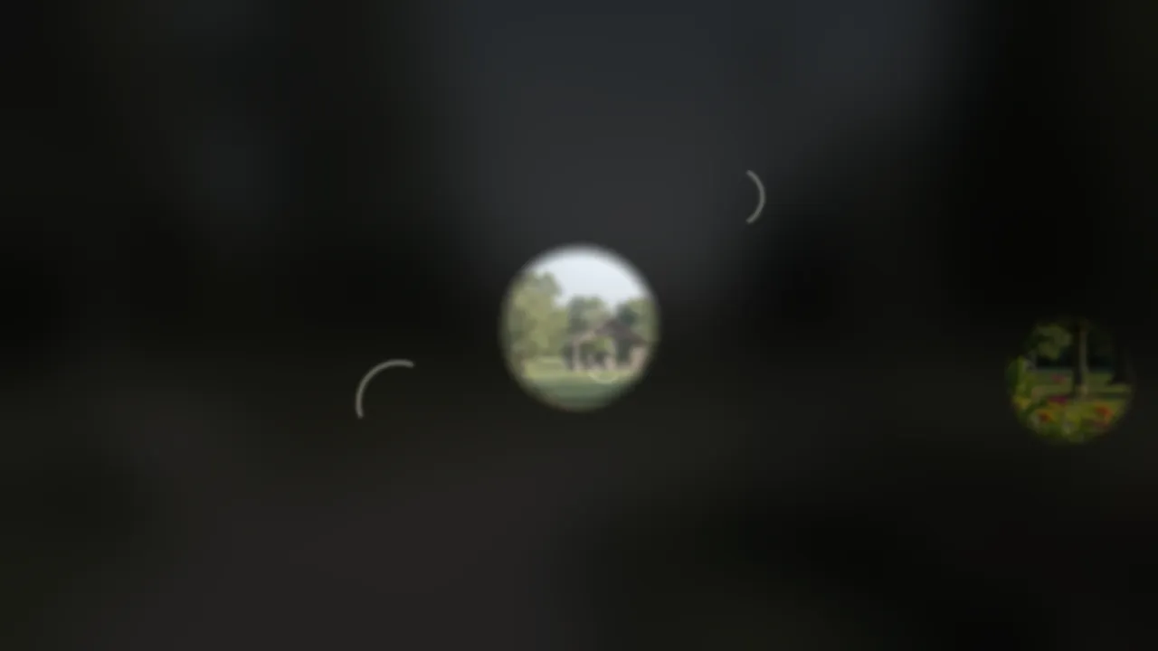A small sharp oval at the center of dark, with a tiny island of sight at the right edge.